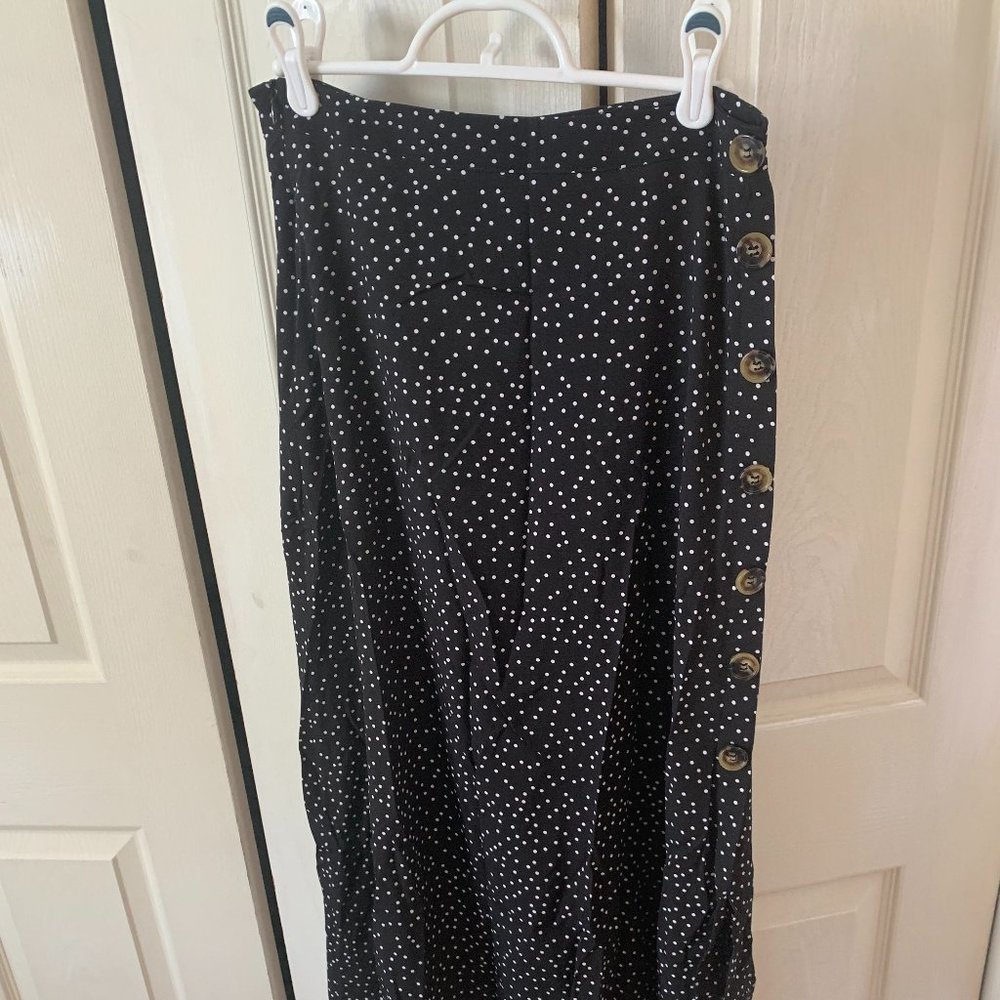 NEW Black Polka Dot A Line Skirt